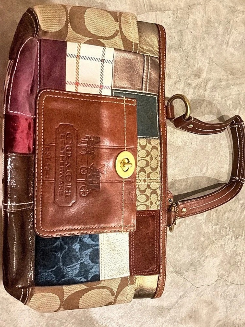 Coach Patchwork Tote Patchwork Shoulder Bag in Brown N8H07B - Picture 4 of 5